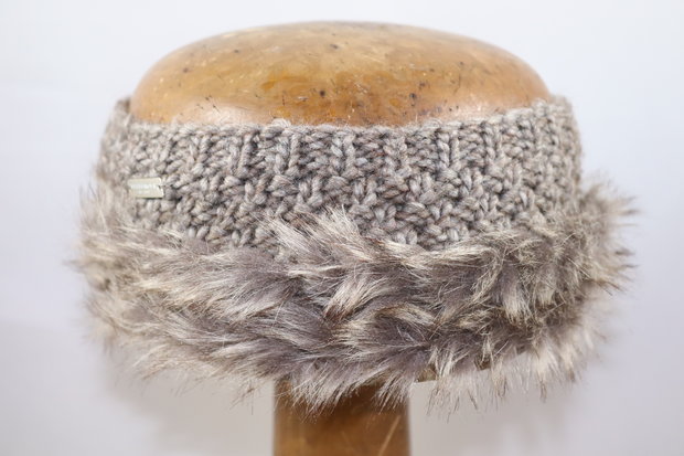 seeberger knitted hoofdband imitatiebont nutria