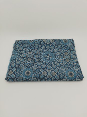 Colores de Otono Mozaiek Pashmina Zijde Wol Lichtblauw