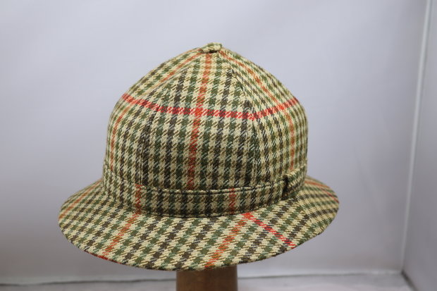 City Sport Tweed Deerstalker Pied de Poule Groen Rood