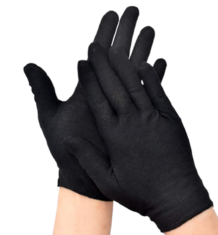 Ceremonie katoen Basic 1 handschoenen Zwart