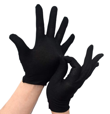 Ceremonie katoen Basic 1 handschoenen Zwart