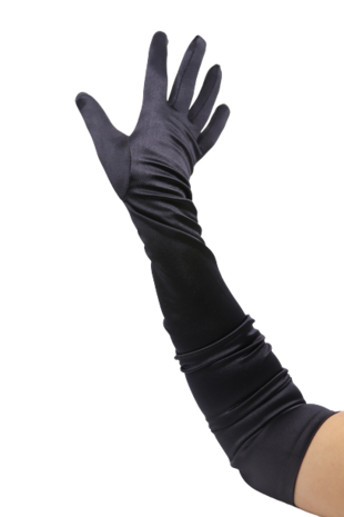 gala handschoenen cubanita satijn zwart