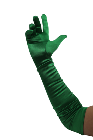 gala handschoenen cubanita satijn grass green