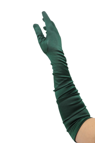 gala handschoenen cubanita satijn dark green