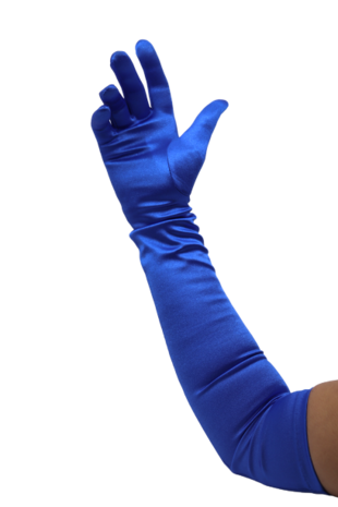 gala handschoenen cubanita satijn royal blue