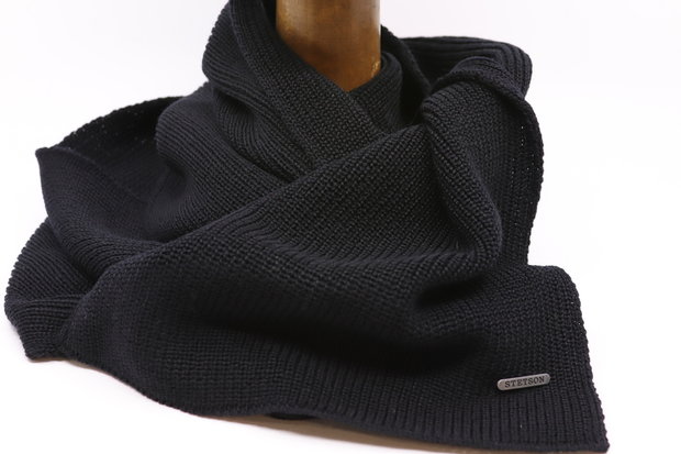 stetson scarf merino wool black