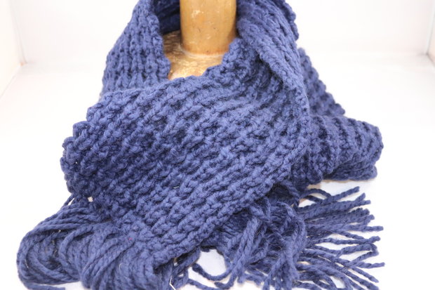 Seeberger gebreide sjaal MARINE BLUE