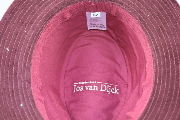 Jos van Dijck Fedora Tweedhoed Plaid Bordeaux