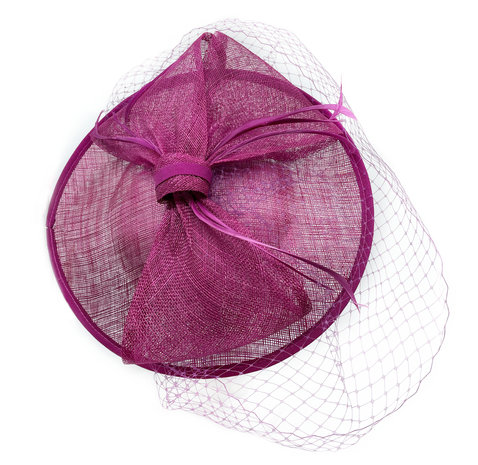 bronte occasion disc bow voile sinamay magenta