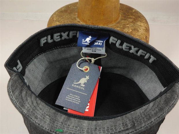 kangol army cap flexfit denim black