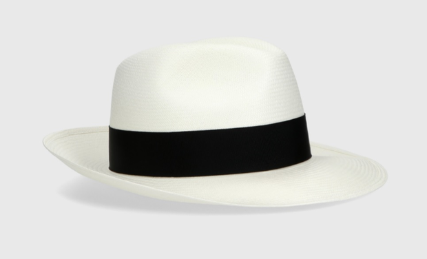 borsalino panama classic fino wide brim white and black