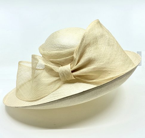  Whiteley Occasion Hat Mable Parasisal Turn Up Brim WHITE