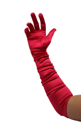 gala handschoenen cubanita satijn ruby red