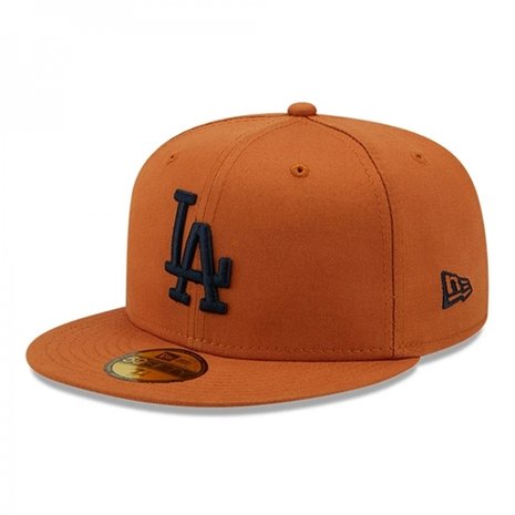 new era baseball cap league essential 59fifty los angeles dodgers toffee navy