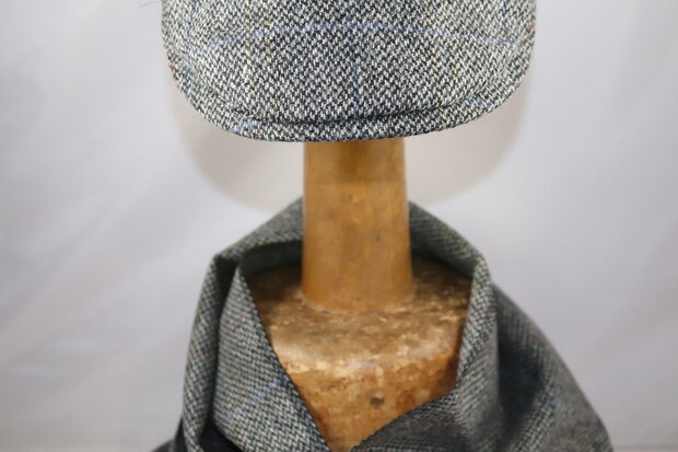 city sport sjaal engelse tweed grijs streep blauw