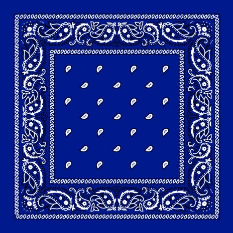 onkar bandana boeren zakdoek paisley blauw