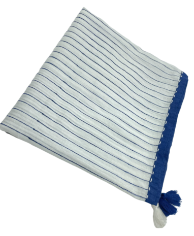 otracosa grote sjaal katoen stripes white and blue 
