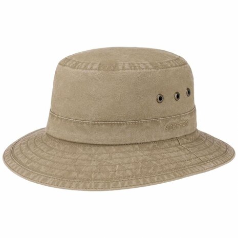 stetson bucket hat delave organic cotton khaki