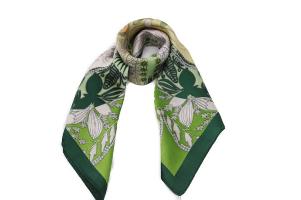 onkar zomer neckerchief sjaal clover satijn green