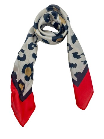 onkar neckerchief sjaal zijde mix animal print red