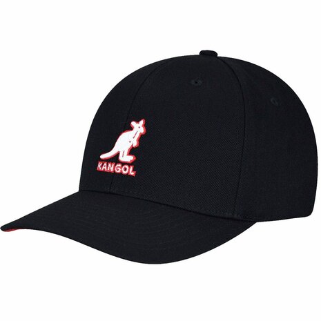 kangol baseball cap flexfit 3d wool black red