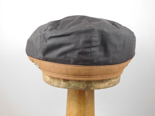 wigens vintage flat cap wax cotton brown