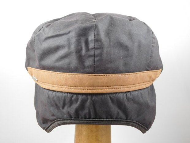 wigens vintage flat cap wax cotton brown