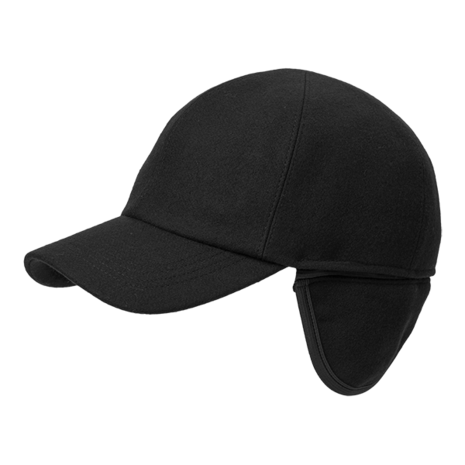 wigens baseball classic cap met oorklep wol black