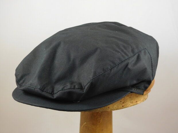wigens vintage flat cap wax cotton black