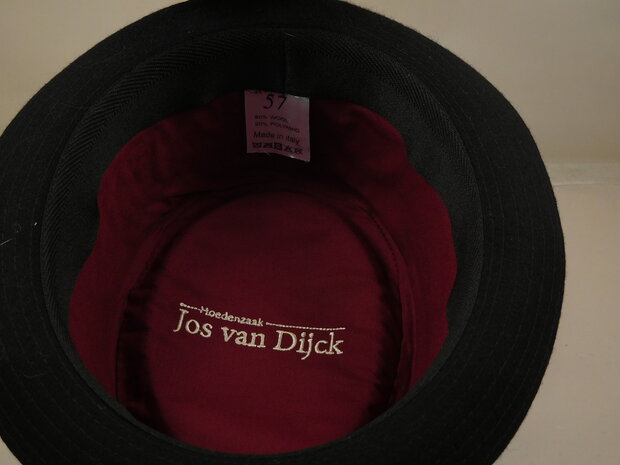 Jos van Dijck Pork Pie Wol Tweed Zwart