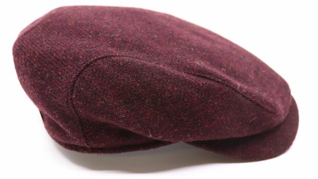 wigens ivy contemporary flat cap shetland wool wine red
