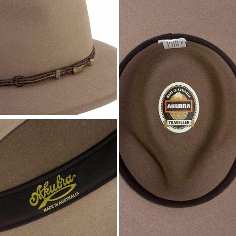 akubra traveller bran haarvilt taupe