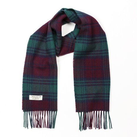 john hanly irish wool scarf short lindsay tartan
