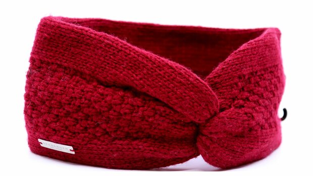 seeberger knitted hoofdband ruby red