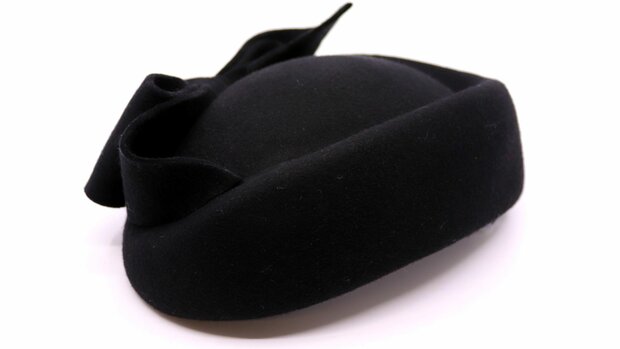 jos van dijck occassion fascinator pillbox bow woolfelt black