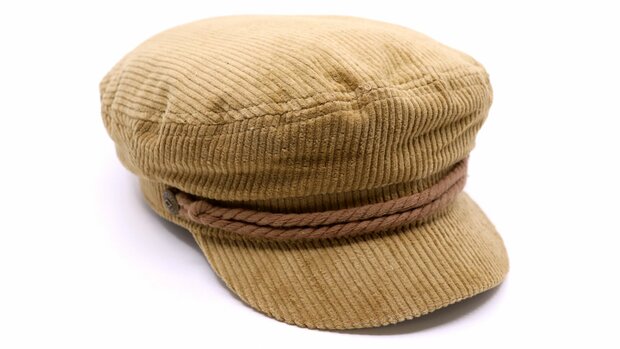 brixton fiddler fisherman cap corduroy cotton beige