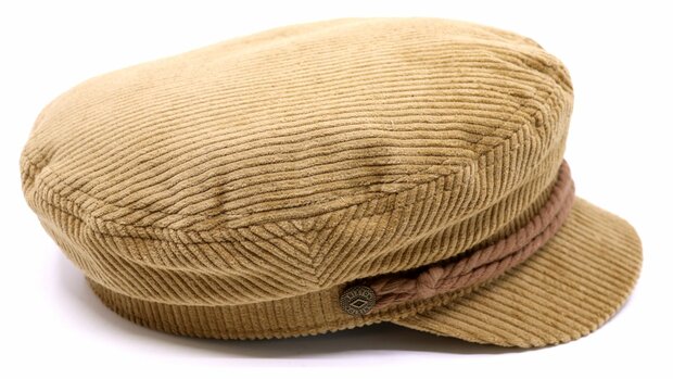 brixton fiddler fisherman cap corduroy cotton beige