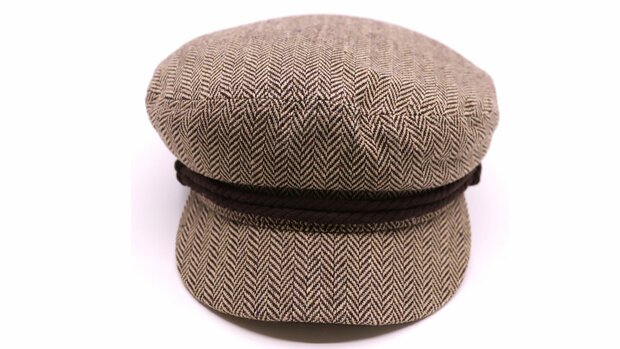 brixton fiddler fisherman cap herringbone brown