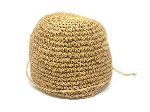 seeberger visor cap crochet papierstro nut brown