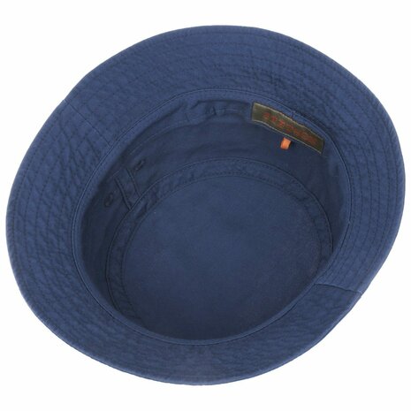 stetson bucket hat twill cotton vissershoed jeansblauw