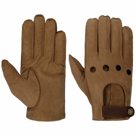 stetson  gloves vented goat nubuck leather brown