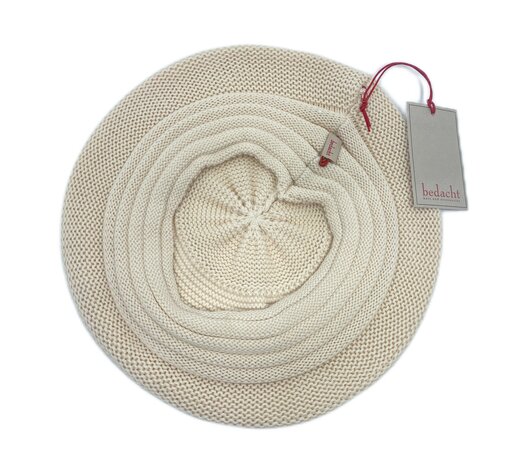 bedacht zomer baret knitted katoen ivory