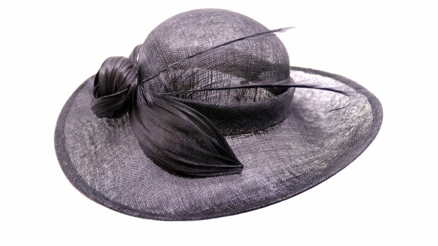maddox occasion asymmetric hat buntal and sinamay black