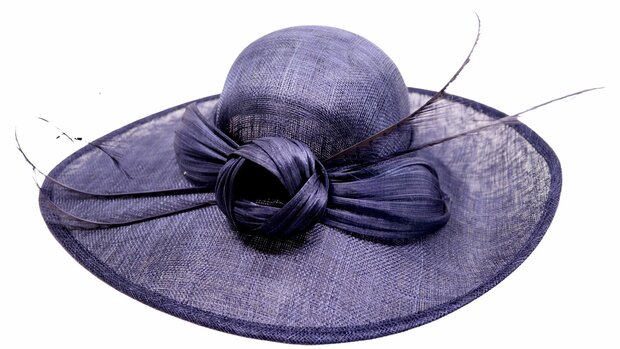 maddox occasion asymmetric hat buntal and sinamay navy