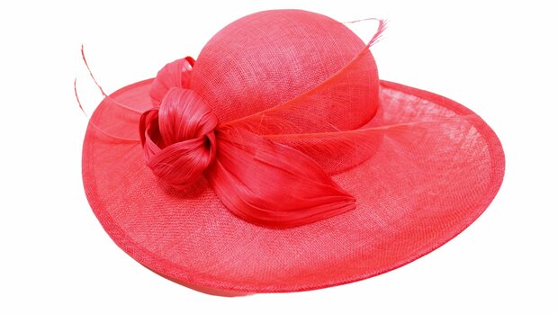 maddox occasion asymmetric hat buntal and sinamay tulip red