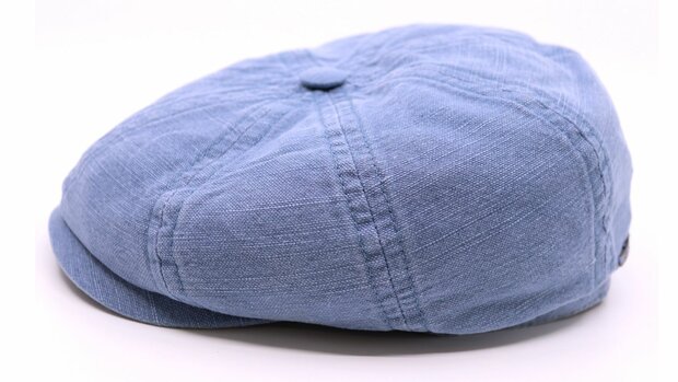 stetson hatteras newsboy cap cotton linen vintage blue