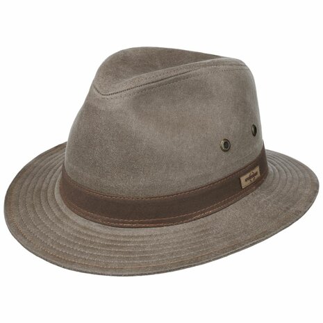 stetson traveller outdoor hoed katoenmix taupe bruin