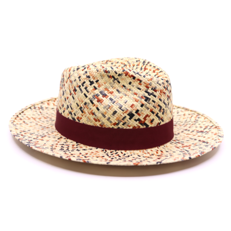 jos van dijck by tesi panama fedora burgundy multi colour