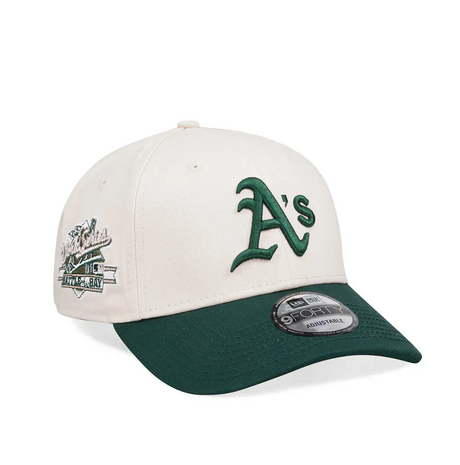 new era baseball cap 9forty oakland athletics patch world series creme dark green