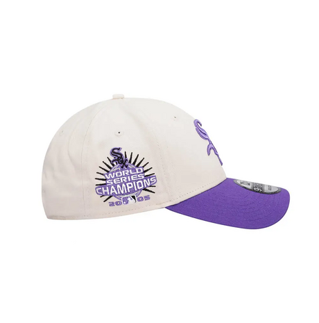 new era baseball cap 9forty chicago white sox world series champions creme varsity purple